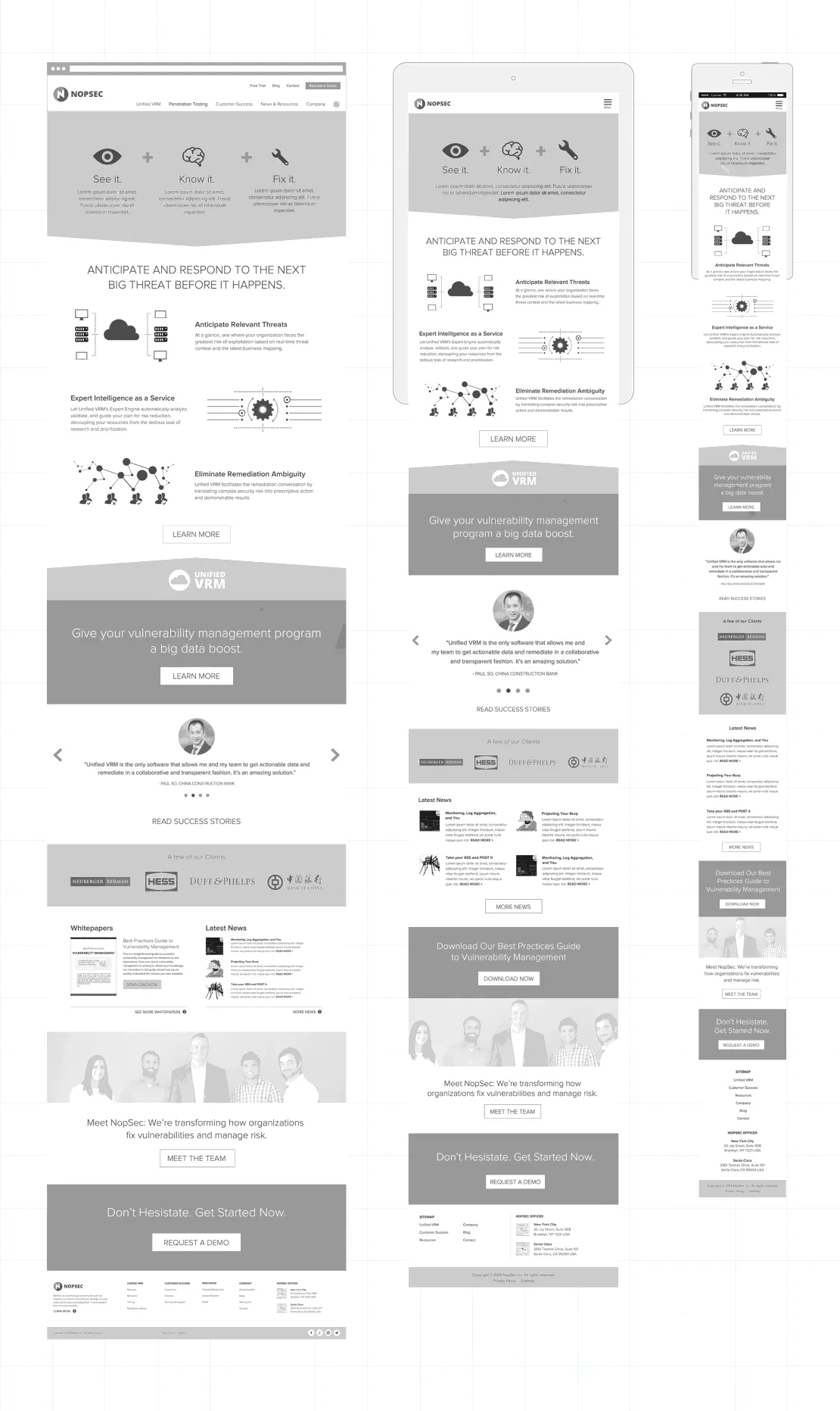 Profesyonel wireframe örneği — web sitesi sayfa yapısı taslağı